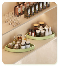 Kitchen Spice Rack Shelf Countertop Corner Multifunctional Seasoning Supplies Rack Saving Spice Rack Organizer with Hooks