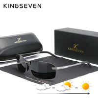 KINGSEVEN Fashion Half Frame Sunglasses Men's Outdoor Polarized UV400 Driving Glasses High Quality Fishing Driving Eyewear