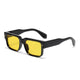 JNPCXI Retro Square Sunglasses Women Leopard Stripes Shades UV400 Fashion Rivets Men Clear Gradient Sun Glasses