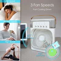 OREADEX 3 In 1 Fan AIr Conditioner Household Small Air Cooler LED Night Light Portable Humidifier Adjustment Fan Office Home Fan