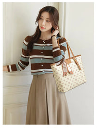 Women's Quality Soft Leather Shoulder Bag Luxury Print Designer Handbag Ladies Casual Tote Bag Messenger Commuting Sac A Main