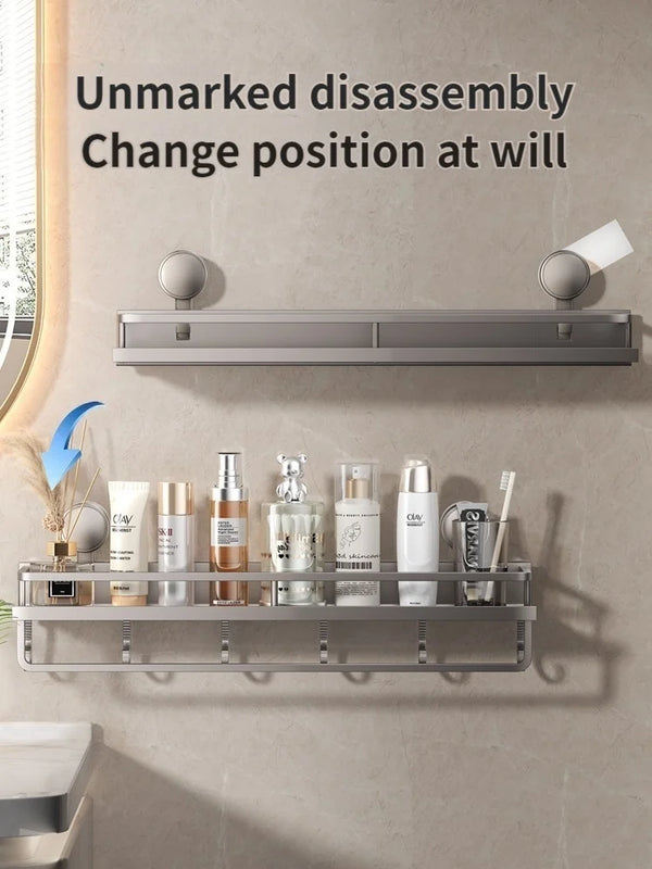 No Drill Bathroom Suction Cup Storage Shelf Storage Shelf Bathroom Perforation-Free Wall Hanging Vanity Toilet Triangle Basket R