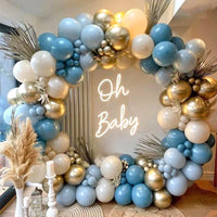 Macaron Dusty Blue Balloon Garland Arch Kit Happy Birthday Party Decoration Kids Boy Baby Shower Ballons Wedding Party Supplies