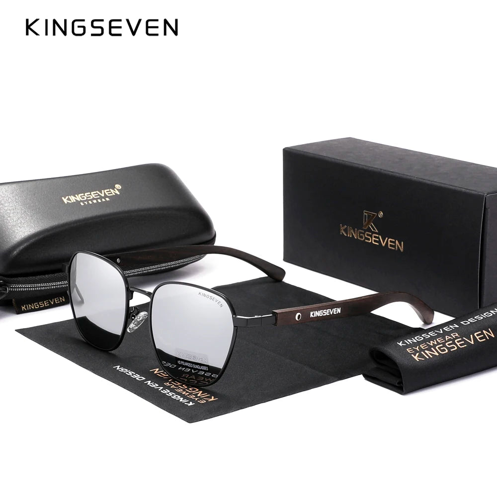 KINGSEVEN 2023 Fashion Polarized UV400 Sunglasses For Men Wood Optical Lenses For Women Protection Highquality Eyeglass Frames