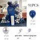 Navy Blue Balloons Garland White Sliver Confetti Latex Ballon Arch Kit Wedding Anniversary Birthday Party Baby Shower Decoration