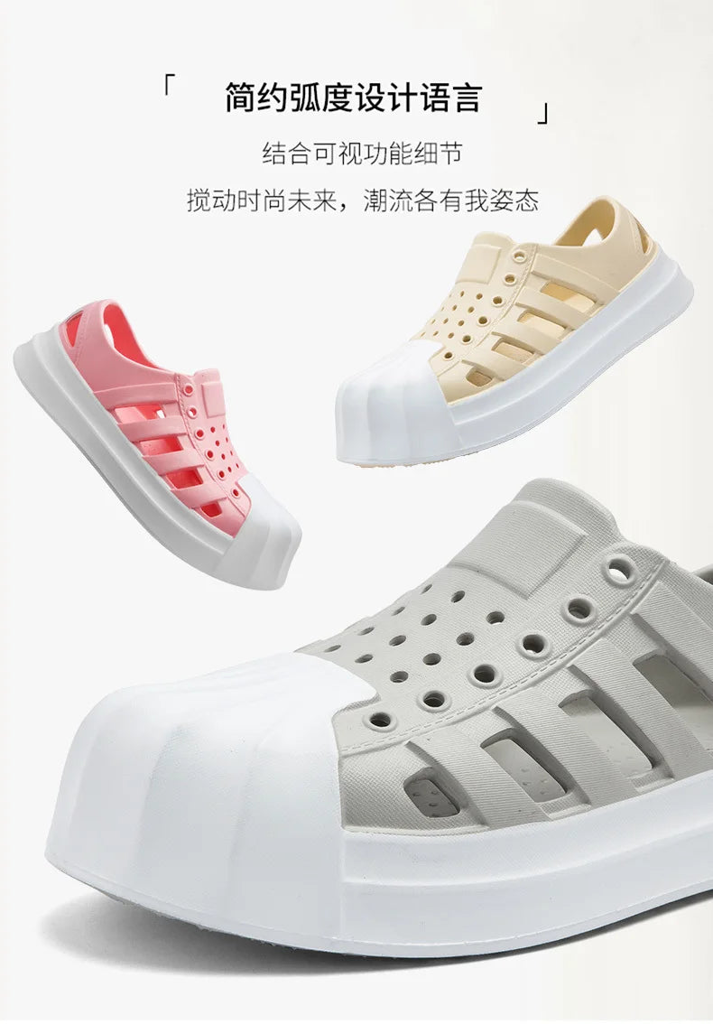 Men sandals outdoors Hole sandals for men Breathable Thick Bottom Unisex Soft EVA Non-slip Women sandals summer 2024 Beach Shoes