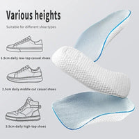 Memory Foam Height Increase Insoles for Men Women Shoes Flat Feet Arch Support Orthopedic Insoles Sneakers Heel Lift Shoe Pads