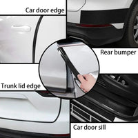 Nano Carbon Fiber Car Adhesive Tapes DIY Paste Strip Auto Door Sill Side Mirror Anti Scratch Stickers Waterproof Protection Film