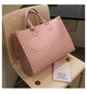 Large-capacity women's bags in Europe and the United States retro shoulder bag classic letters PU commuter handbags women