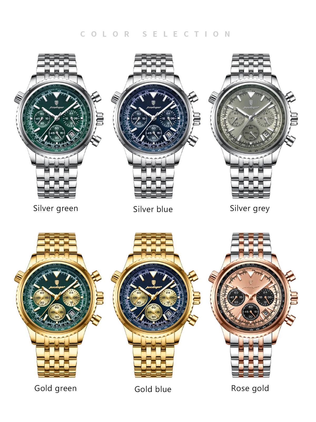 POEDAGAR Luxury Military Watch for Men Waterproof Luminous Date Chronograph Man Watch Sport Quartz Stainless Steel Men's Watches