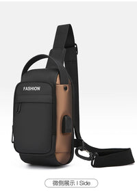 Men Anti Theft Chest Bag Shoulder Bags USB Charging Crossbody Package School Short Trip Messengers Bags Men's Oxford Sling Pack