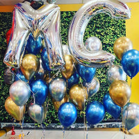 Metallic Blue Balloons Arch Garland Kit Baby Shower Decor Chrome Confetti Ballon Boy Birthday Party Decoration Graduation Globos
