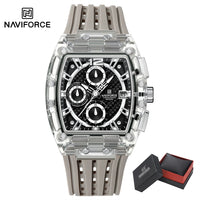 NAVIFORCE Fashion Men Watch Quartz Chronograph  Clock 3ATM Waterproof Silicone Band Sports Casual Date Display Male Wristwatches