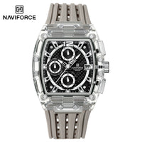 NAVIFORCE Fashion Men Watch Quartz Chronograph  Clock 3ATM Waterproof Silicone Band Sports Casual Date Display Male Wristwatches