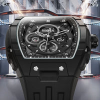 Mark Fairwhale 6003 Automatic Movement Mens Watch New Tonneau Light Case Luminous Waterproof Mechanical Watches for Men Gift BOX