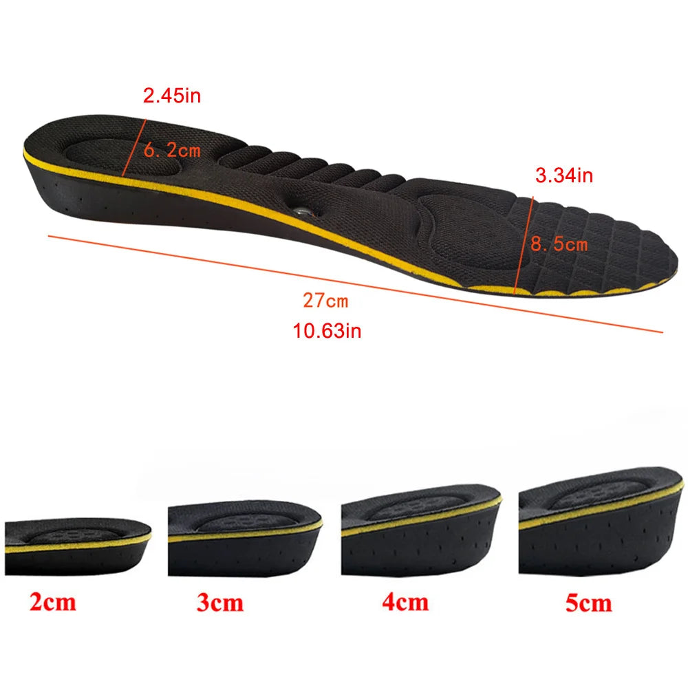 Magnet Massage Height Increase Insoles For Women Men 2/3/4/5 Cm Up Invisiable Arch Support Orthopedic Insoles Heighten Lift