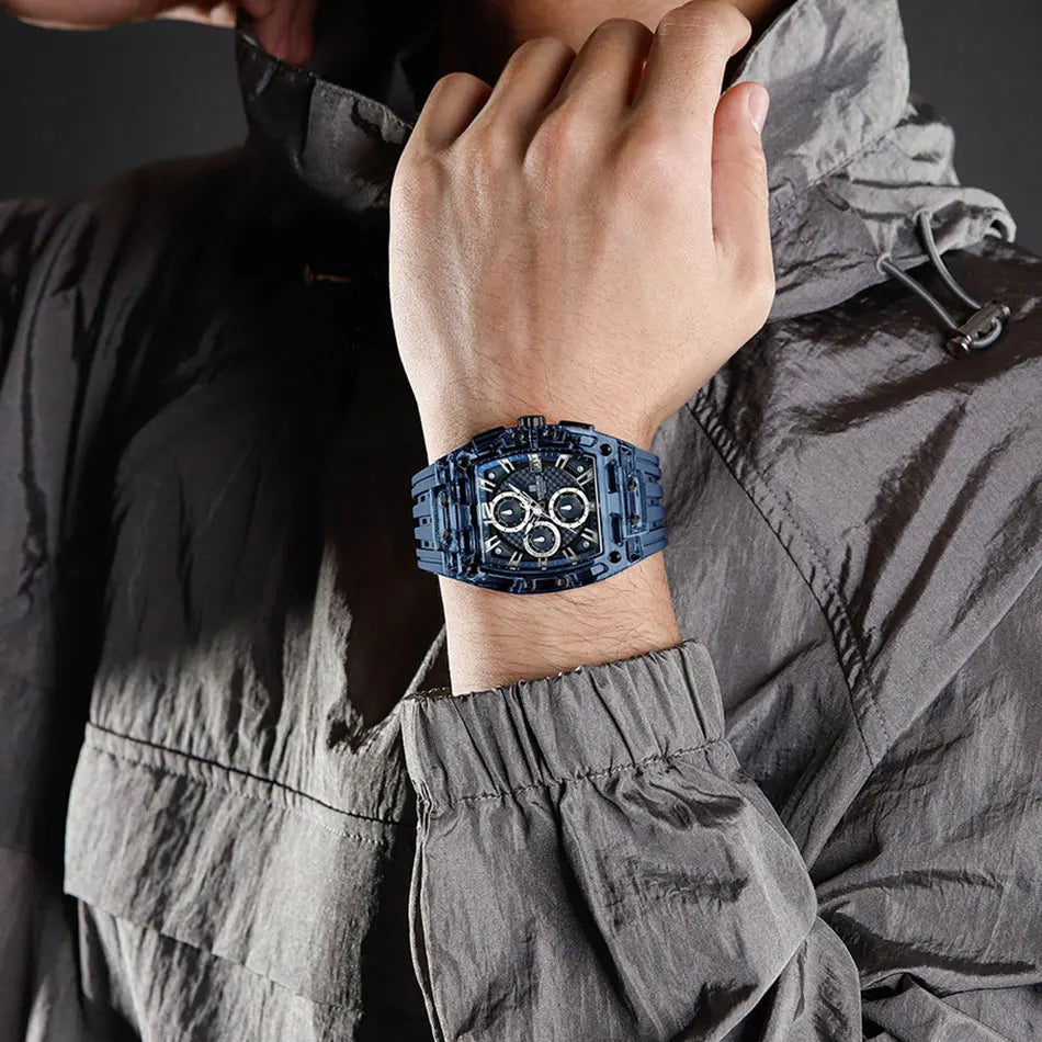NAVIFORCE Fashion Men Watch Quartz Chronograph  Clock 3ATM Waterproof Silicone Band Sports Casual Date Display Male Wristwatches