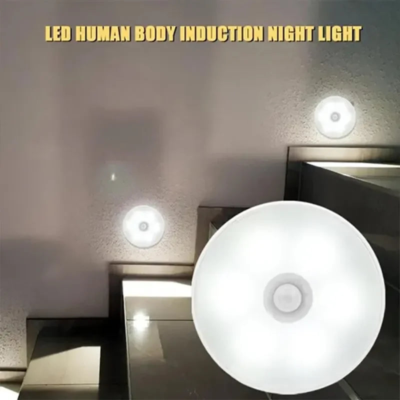 Motion Sensor LED Night Light USB Rechargeable Night Lamp For Kitchen Cabinet Wardrobe Lamp Staircase Wireless LED Closet Light