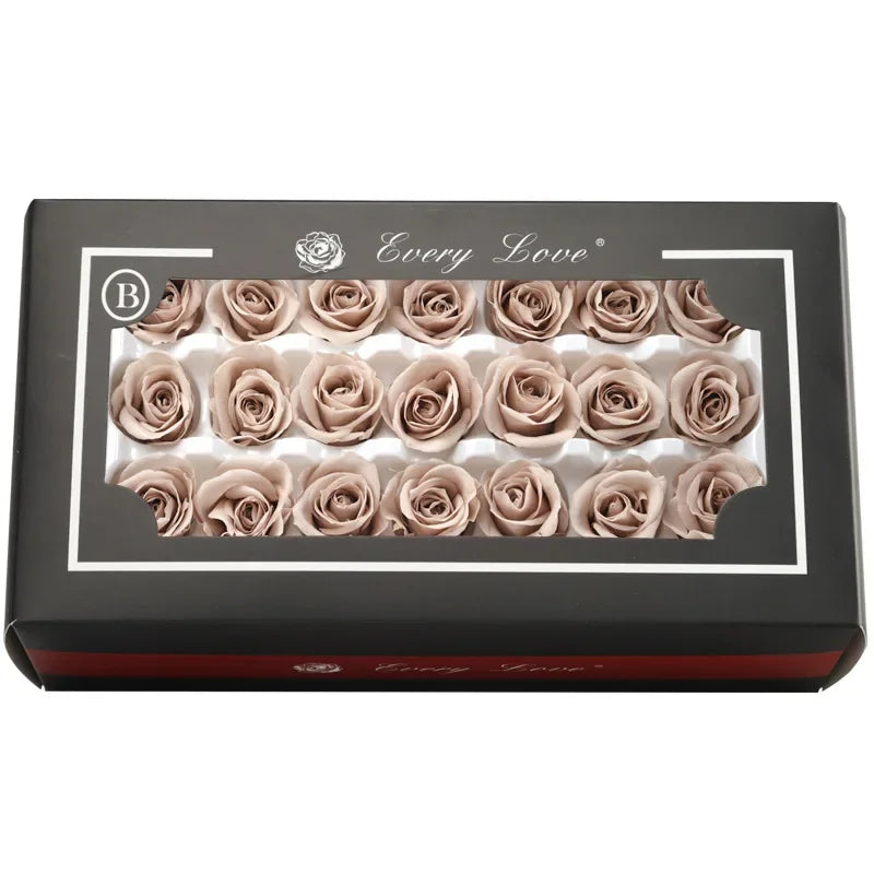Grade B 21PCS 2-3cm Mini Preserved Roses Heads Eternal Rose Gift Wedding Party DIY Material Preserved Roses Home Dried Flowers