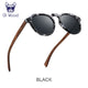Oi Wood Sunglasses Women Men's Sun Glasses  Walnut Wood Round Eyeglasses Red LensTortoise Shell Frames