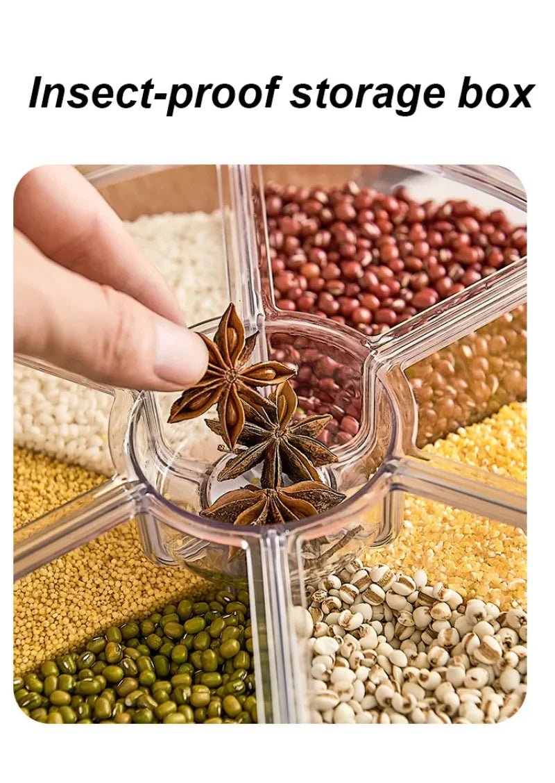 Kitchen Rotation 6kg Plastic Pet Rice Grain Dispenser Food Container Grain Bucket Storage Box Dispenser Housewarming Gift