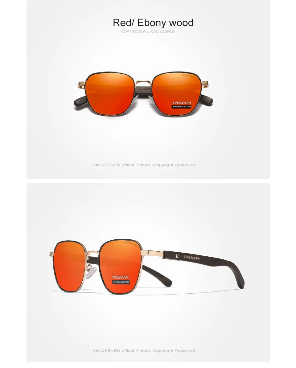 KINGSEVEN 2023 Fashion Polarized UV400 Sunglasses For Men Wood Optical Lenses For Women Protection Highquality Eyeglass Frames