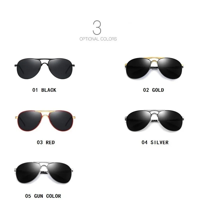Luxury Pilot Polarized Sunglasses Men And Women Classic Metal Driving Fishing Sun Glasses For Man Brand Design Eyewear UV400