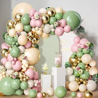 White Sand Balloons Garland Sage Green Gold Balloon Arch Kit Birthday Party Baby Shower Wedding Bride Shower Decoration Globos