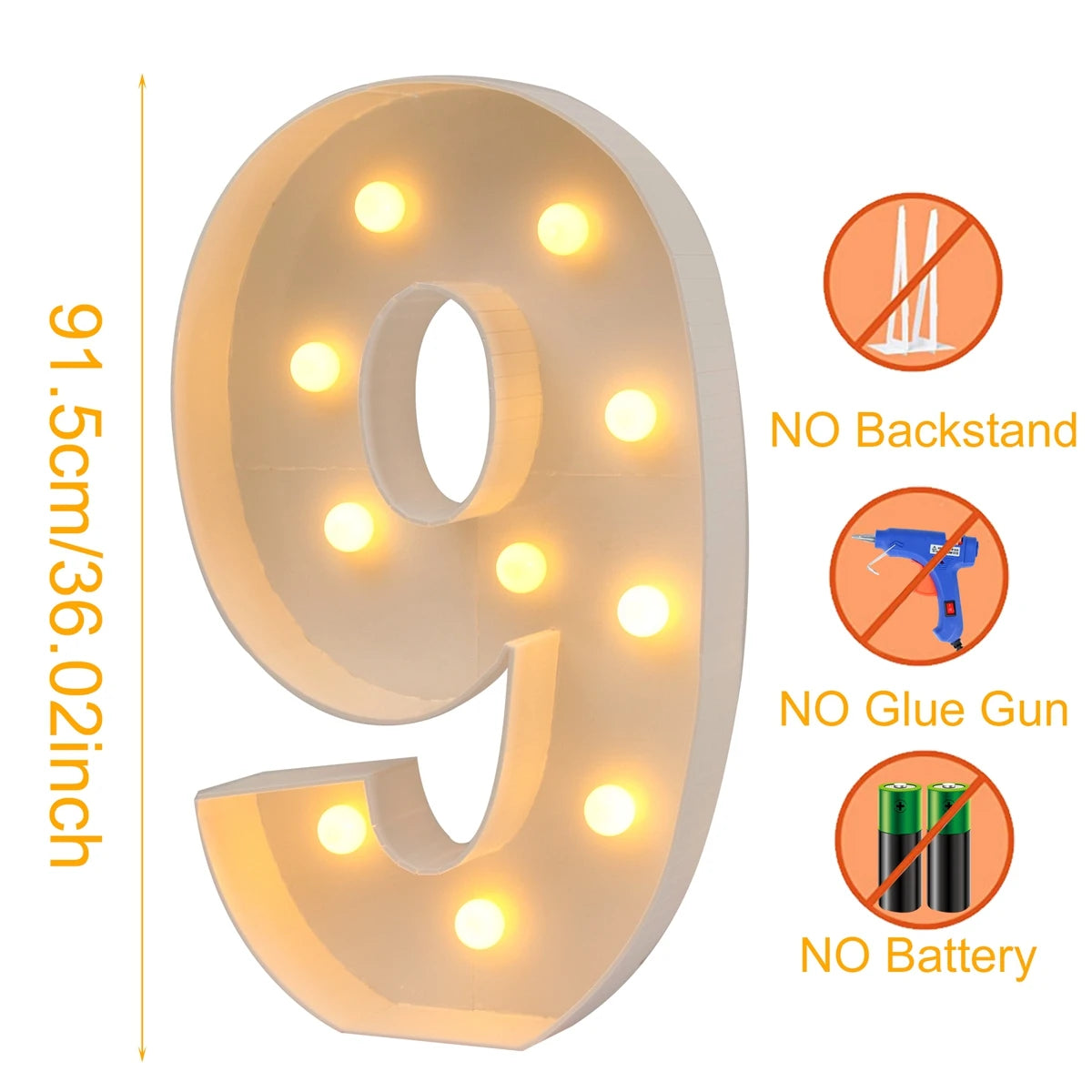 LED Light Giant Birthday Figure Number Balloon Filling Box 30 40 50 1st Birthday Party Decor Adult Kid Baby Shower Wedding Decor