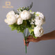 WQNJIN 13 Heads Peony Silk Artificial Flowers Vintage Bouquet Peonies Flowers for Home Table Centerpieces Wedding Decoration