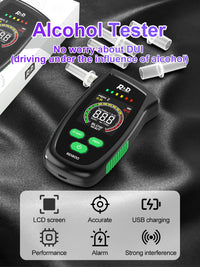R&D RD900 Alcohol Tester Rechargeable Digital Breath Tester Breathalyzer Gas Alcohol Detector for Personal & Professional Use