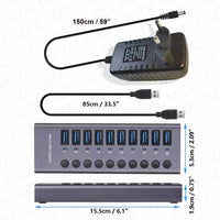 MZX 10 7 4 Port USB Hub 3.0 Aluminum A 3 0 Multi-hub Splitter Concentrator Dock Multiple Extensor Switch Adapter Docking Station