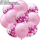 10/14pcs Mix Pink Rose Balloons Heart Star RoseGold Confetti Balloon Birthday Party Decorate Kids Adult Air Balls Wedding Globos