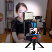 PULUZ Smartphone Vlogging Kit Video Recording Equipment with Tripod Fill Light Shutter for Camera Phone Youtube Set Vlogger KIT
