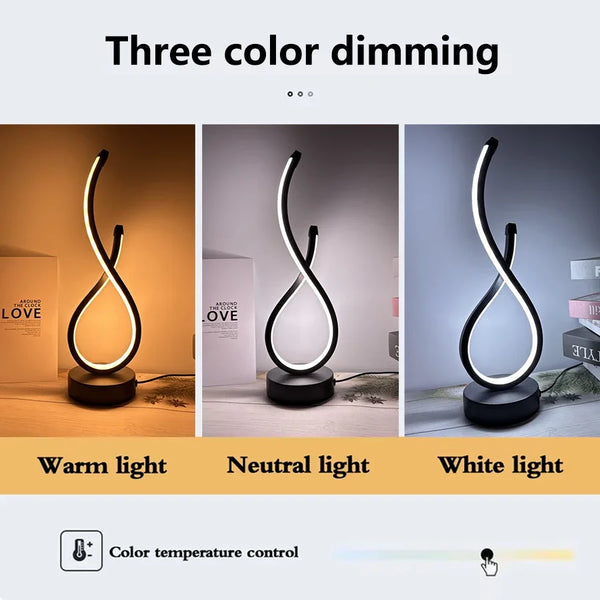 LED Spiral Table Lamp - Modern Nightlight