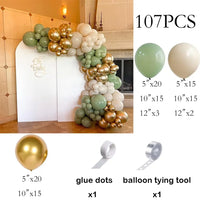 White Sand Balloons Garland Sage Green Gold Balloon Arch Kit Birthday Party Baby Shower Wedding Bride Shower Decoration Globos