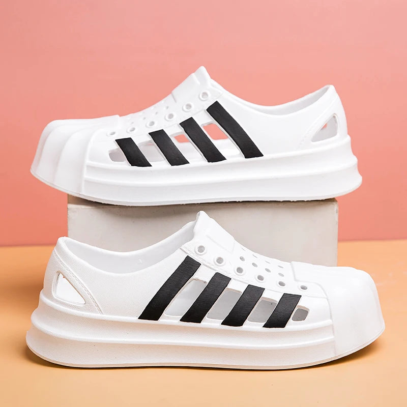 Men sandals outdoors Hole sandals for men Breathable Thick Bottom Unisex Soft EVA Non-slip Women sandals summer 2024 Beach Shoes