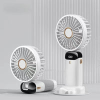 Portable Handheld Personal Rechargeable Fan LED Digital Display 90°Adjustable  Rechargeable Fan , 5 Speed Wind Mini Aromatherapy