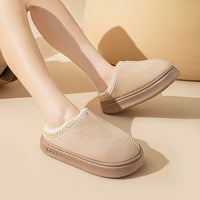 Platform Fluffy Slippers Women House Flats Fashion Plush Winter Designer Shoes Ladies Home Elegant Casual Footwear Large Size
