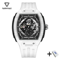Mark Fairwhale 6003 Automatic Movement Mens Watch New Tonneau Light Case Luminous Waterproof Mechanical Watches for Men Gift BOX