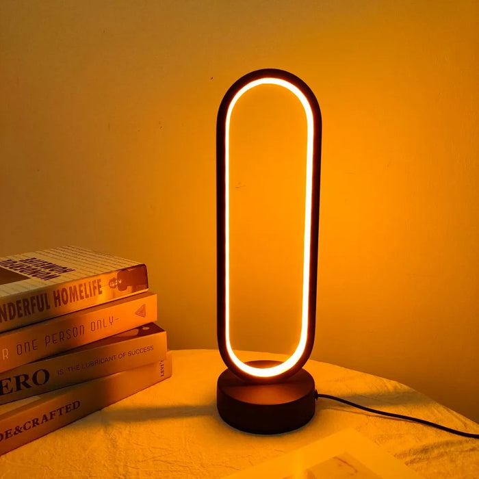 Bedroom Ring Lamp - Three-color Dimming Bedside LED Night Light