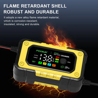 NEW FOXSUR Universal Repair Car Battery Charger 12V 7A Intelligent Repair Motorcycle Charger for lead Acid LiFePO4 Battery