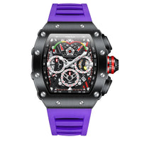 Luxury Brand Tonneau Watch for Men Classic Stainless Steel Chronograph Quartz Watches Fashion Sport Waterproof Reloj Hombre Gift