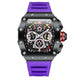 Luxury Brand Tonneau Watch for Men Classic Stainless Steel Chronograph Quartz Watches Fashion Sport Waterproof Reloj Hombre Gift