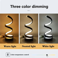 Table Lamps for Living Room, Modern Spiral Dimmable LED Table Lamp