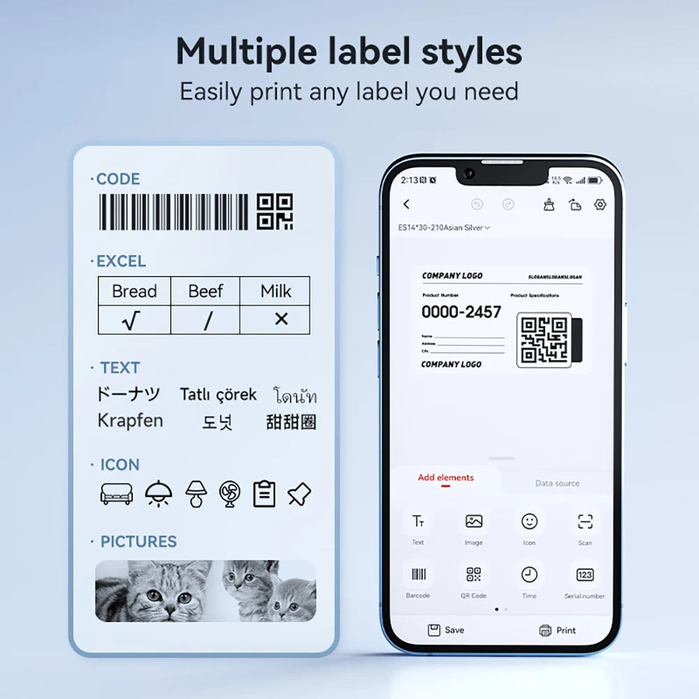 Niimbot M2 Thermal Transfer Label Printer 300 DPI High Definition Wireless 20-50 mm Print Width Label Maker Support Phone/PC