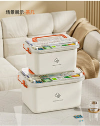 Large Capacity Medicine Box Portable Home First Aid Medical Kit Family Emergency Medicine Box with Multi-layer Drug Storage Case