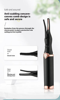 Portable 3 Temperature Mode Heated Eyelashes Curling Tool Electronic USB Natural Fake Eye Lash Curler Beauty Supplies