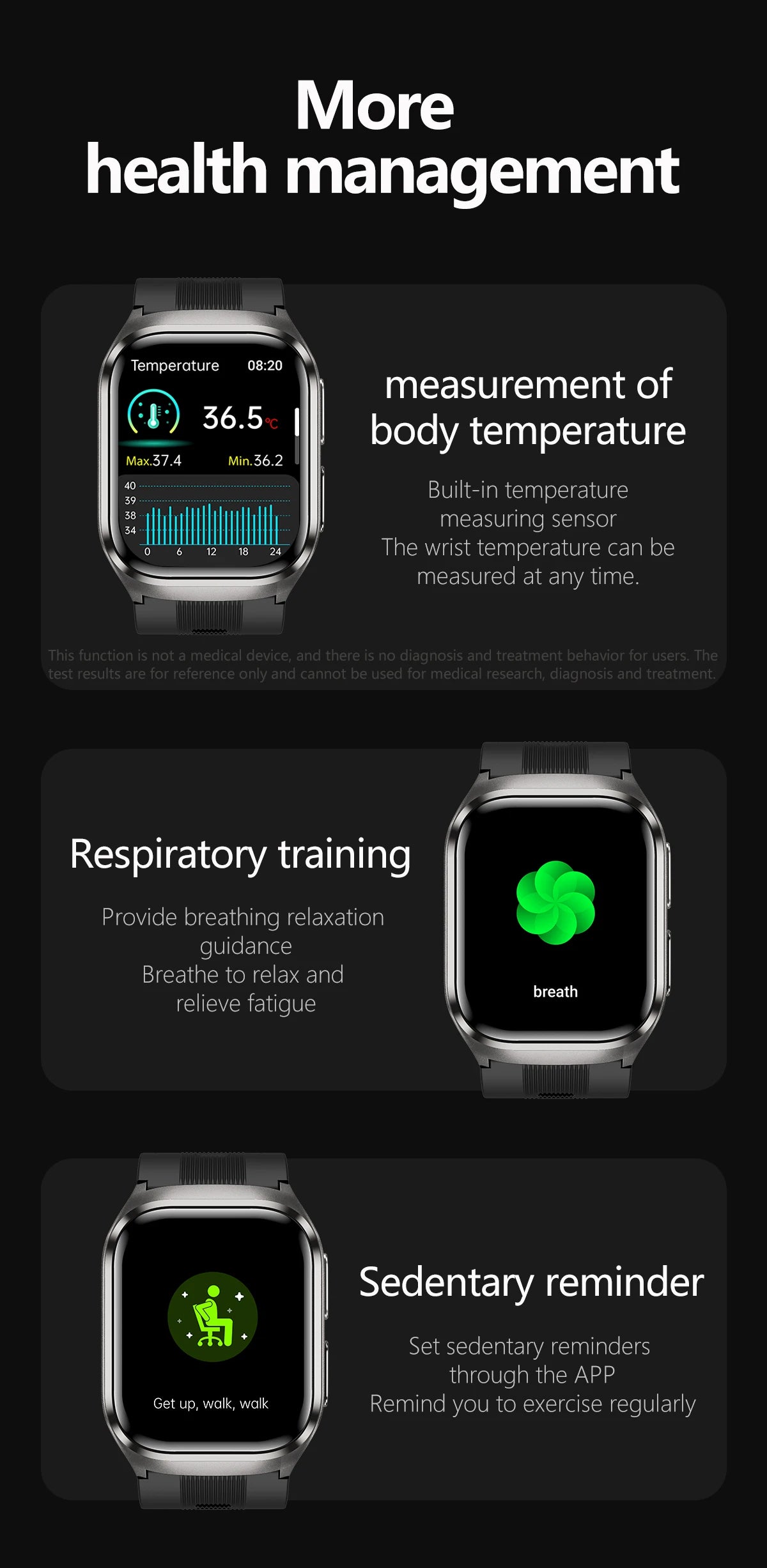 New Nursing Grade Air Pump Airbag Accurate Measure ECG Uric acid Smart Watches Men Blood Pressure Fitness Sport Smart Watch Man