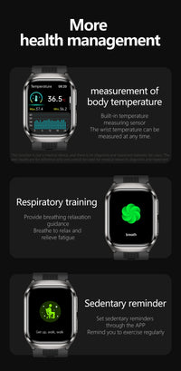 New Nursing Grade Air Pump Airbag Accurate Measure ECG Uric acid Smart Watches Men Blood Pressure Fitness Sport Smart Watch Man